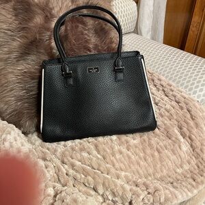 Kate Spade Black and White Leather Hobo Bag